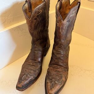 Lucchese Women’s Brown Leather Cowboy Boots Size 10